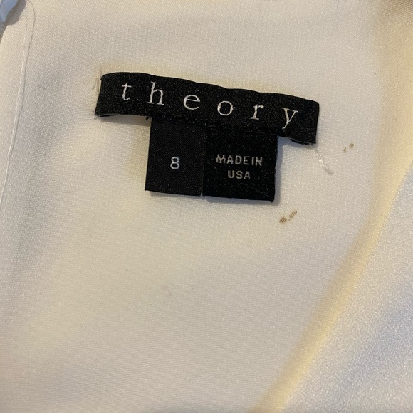 Theory White Faux Wrap Draped Dress - Picture 3 of 8